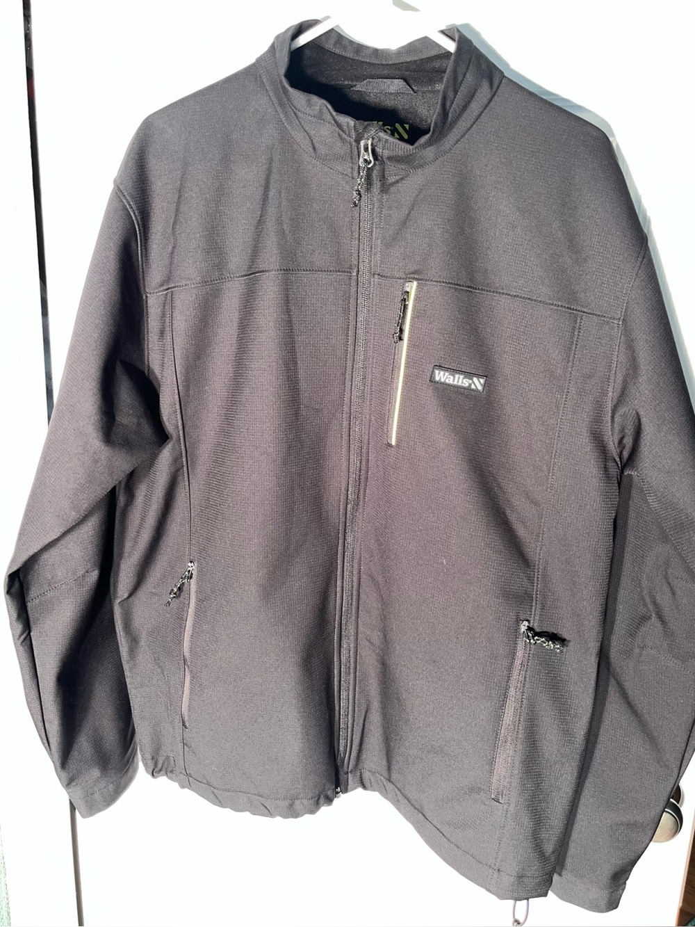 Walls Men’s Large Enduro Zone Pockets Black Full Zip Jacket Logo Softshell